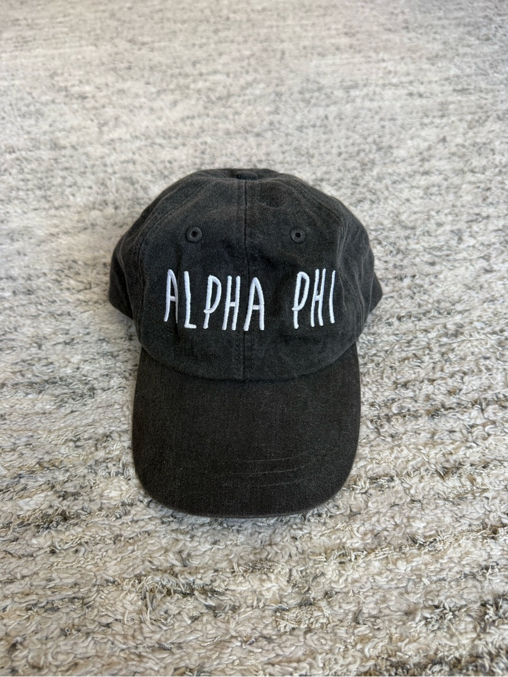 Alpha Phi Dark Grey Cotton Baseball Cap - Sorority Hat